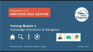 PeopleSoft 9.2 Employee Self Service: Module 1 Homepage