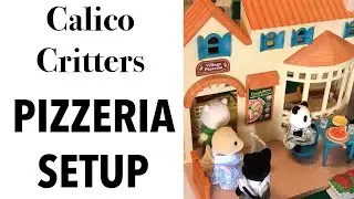 Calico Critters PIZZERIA setup 🍕Sylvanian Families new & vintage pizza shop, Hedgehog Pizza Scooter
