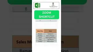 Shortcut of zoom in excel II Zoom in excel II Zoomin ms excel #shorts #exceltricks  #youtube