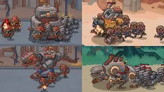 Steampunk Camp Defense - All Bosses / Boss Fights