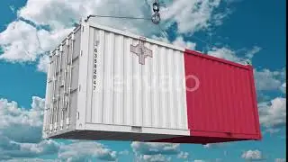 Cargo Container with Flag of Malta | Motion Graphics - Envato elements