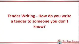 Tender Writing - How do you write a tender to someone you don't know