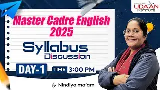 Syllabus Discussion | Day-1 | Master Cadre English 2025 | By Nindiya Ma'am