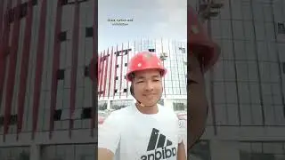 Custom aluminum glass curtain wall install onsite#custom #glass #curtainwall #facade #install #diy
