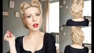 Урок прически Victory Rolls 1950-х годов с сеткой для волос l Классический пин-ап