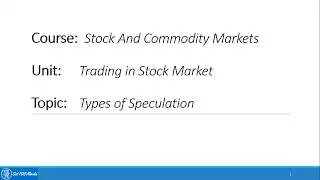 3.3 Types of Speculation