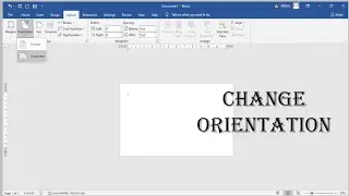 Orientation of document | How to change portrait into landscape | @msoffice-307