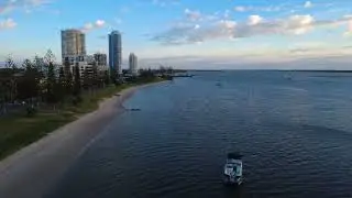 Biggera Waters, Gold Coast, Australia. 4K Drone View