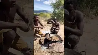 Hadzabe hunters cooking favourite meal#hadzabetribe#wildlife#cooking#africa#viralreel#fypシ