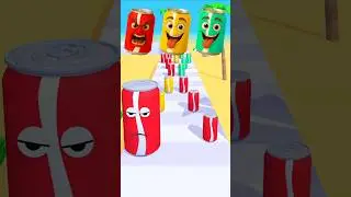 Juice Run Lvl.85 - Red vs Yellow vs Green Juice Can 🍹🔥 Who Will Win? #shorts #games #juicerun #funny