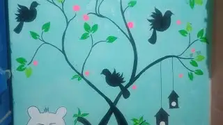 Wall painting 🖌️🎨#home decoration #art# Long video 