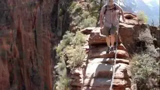 Angels Landing-Scary narrow part half way up.