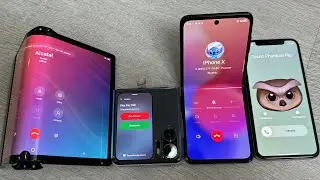 Oppo find N2 Flip/ Tecno Spark Flip incoming Call Royole FlexPay & IPhone X