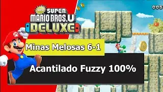 New Super Mario Bros U Deluxe | Mundo 6 - 100% | Acantilado Fuzzy (6-1) TODAS las Monedas