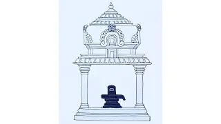 Shiva temple drawing.How to draw a temple. How to draw a mandir. Lord shiva temple. Temple drawing