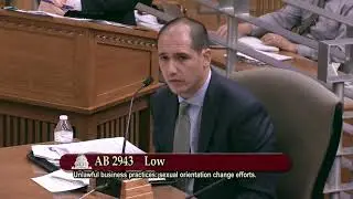 Senator Anderson on AB 2943 (Unlawful business practices: sexual orientation change efforts)