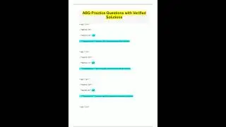 ABG Practice Questions with Verified Solutions99
