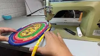 TUTORIAL: How I sew a multi colored rug/place mat! With cotton cord