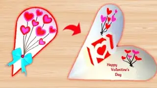 happy valentine's day greeting card 2024/beautiful valentine's day card making/easy lovers day card