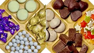 💜🎧satisfying ASMR🎧💜 filling platter with Milka chocolate balls and more | brain massage 💆🏻&zwj;♀️