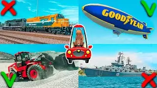 Сборник поезда, самолеты, корабли, машинки, военная техника, строительная техника для детей