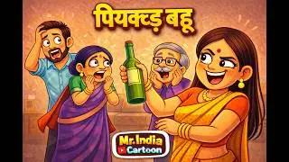 🍷 Piyakkad Bahu | Funny Hindi Cartoon Story | Family Comedy Animation 😂