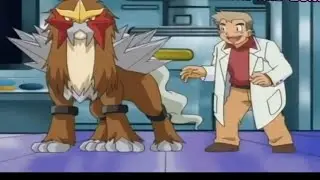 Legendary pokemon Enti attacks professor oak