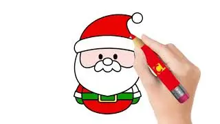 Easy Santa Claus Drawing for Kids | Cute Christmas Art Tutorial | ကလေးများအတွက် Santa ပုံဆွဲ