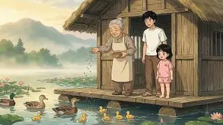 Ghibli Style Floating House: Harvesting Bamboo Shoots & Cooking Grilled Fish 🌿
