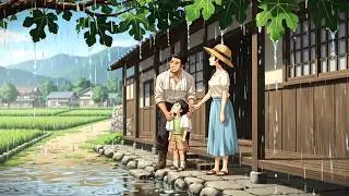 A Cozy Village Rainy Day 🌧️ | Ghibli-Inspired Family Animation | Relaxing & Peaceful