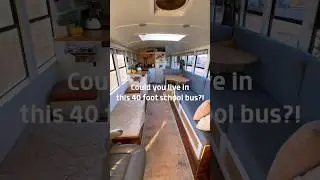 could you live in this 40!ft school bus?! #skoolie #schoolbusconversion
