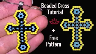 Beaded Cross Pendant - Brick Stitch Tutorial + FREE Pattern