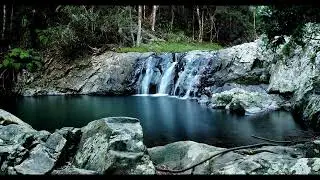 [4K] Relaxing Waterfall Flow into the Pond 3 HOURS