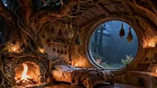 Cozy Fantasy Cabin Rain | Sleep, Relax, Study, Insomnia Relief
