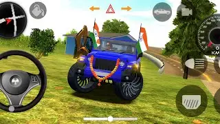 Indian Car Simulator 3D &ndash; Blue Mahindra Thar Off-Road Driving with National Flag