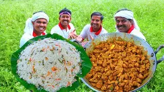Fried Rice & Mutton Curry recipe | Jamaibabu style Goat Meat curry & Rice | villfood Kitchen
