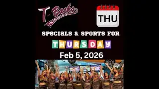 T-Backs Sports Bar and Grill Sports Schedule and Sliders special for Thursday February 05, 2026