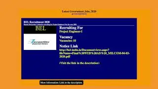 Govt Job - BEL recruitment for Project Engineer-I Job Position 55 Vacancies