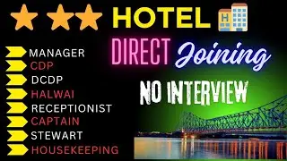 3 ⭐ ⭐ ⭐ Hotel 🏨 Rs-25000 Direct Joining No Interview In Kolkata 