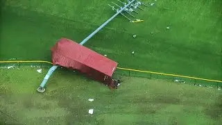 Metal container thrown into, knocks over lights at OBU baseball field