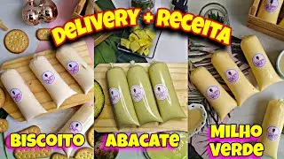🔥 RECEITA GELADINHO GOURMET BISCOITO / ABACATE/ MILHO VERDE /DELIVERY / PRODUÇÃO / DINDIN