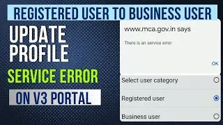 How to update profile on MCA V3 portal Registered user to Business user | Error update profile on V3