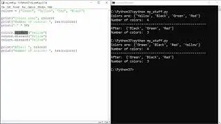 Python Tutorial - 23 - Sets - Remove, Discard