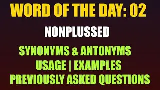 Word Of the Day | NONPLUSSED | @EnglishWithTechnicalMonish