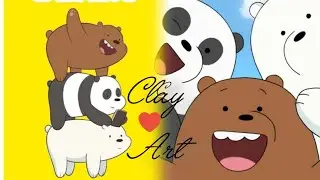 We Bare bears 🐻🐻&zwj;❄️🐼/DIY simple and easy  bear 🧸 with clay/Ayesha Clay Craft 