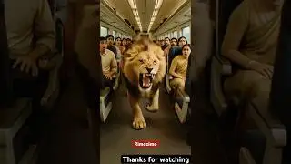 The brave lion reached the train driver to save everyone😲🥺#shortsfeed #cuteanimals #story