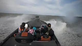 Sandusky Bay 25MPH winds = Rough ride in a bass boat