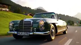 Monkey Driving in Germany  during Sunset