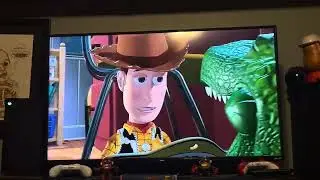 Toy Story Rex Roars at Woody Scene 