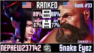 SF6 - NEPHEW237142 (Juri) vs Snake Eyez (Zangief) in Street Fighter 6